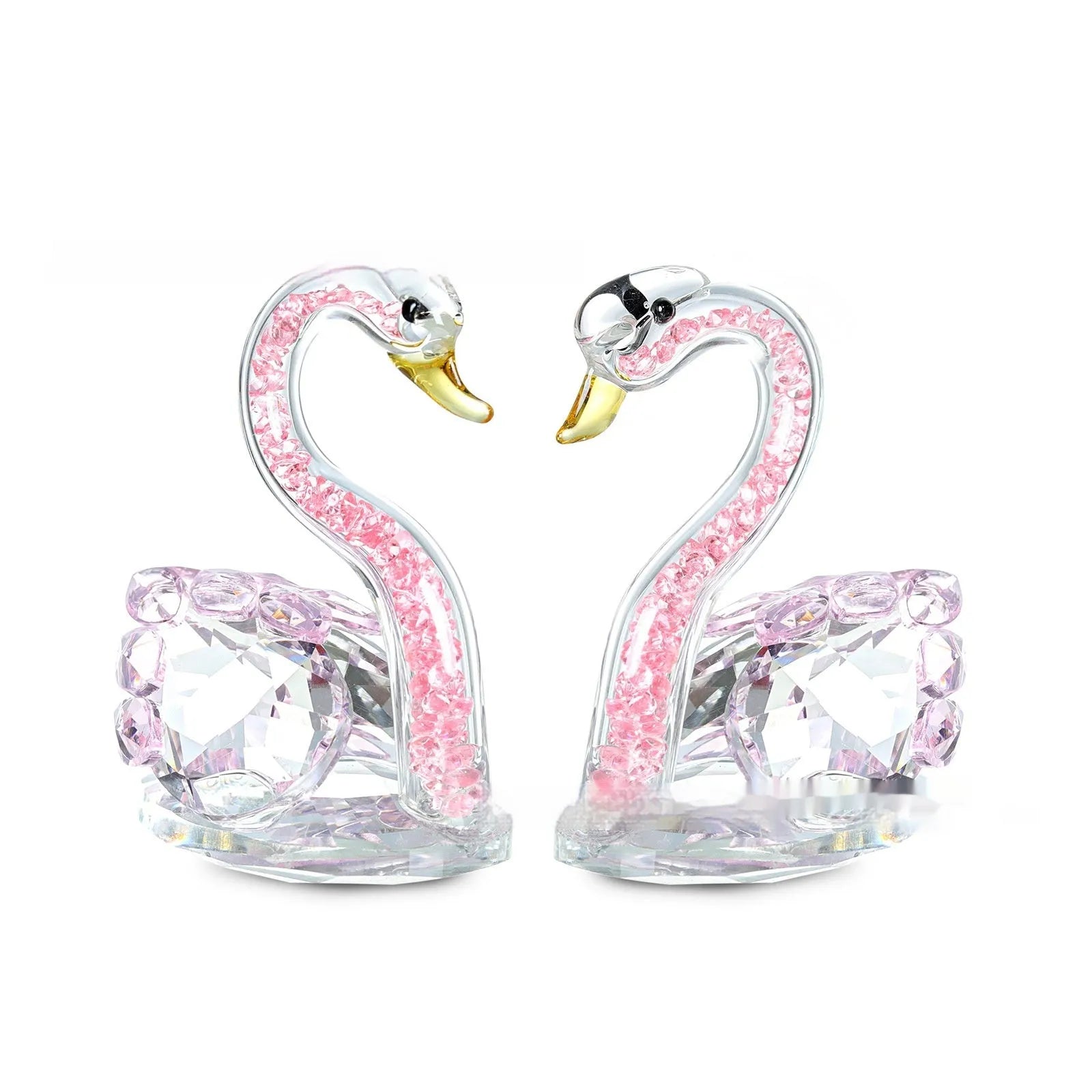 Crystal swan desktop decoration in modern minimalist style with colour options