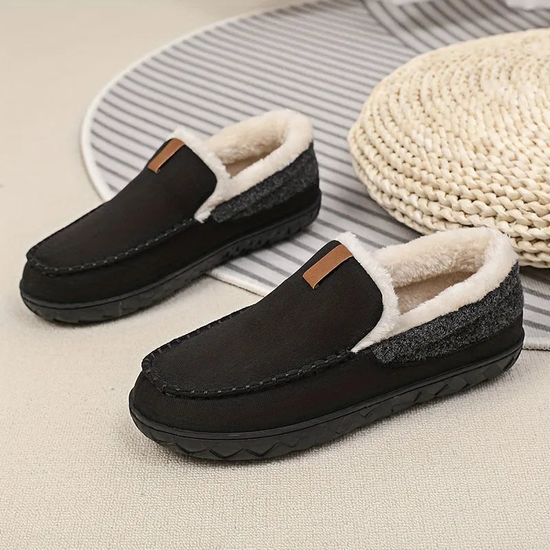 Thickened EVA home slippers for men in minimalist casual style, available in black, brown, camel, gray, US sizes 7 to 15