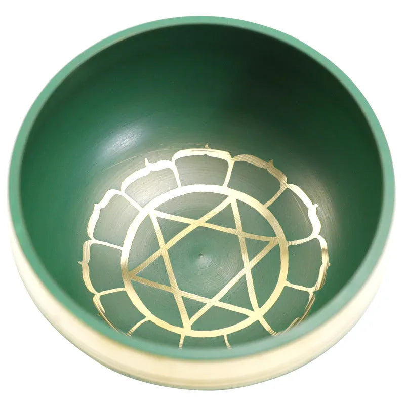 Handmade 7.8cm diameter alloy Himalaya bowl in seven colours for meditation and percussion