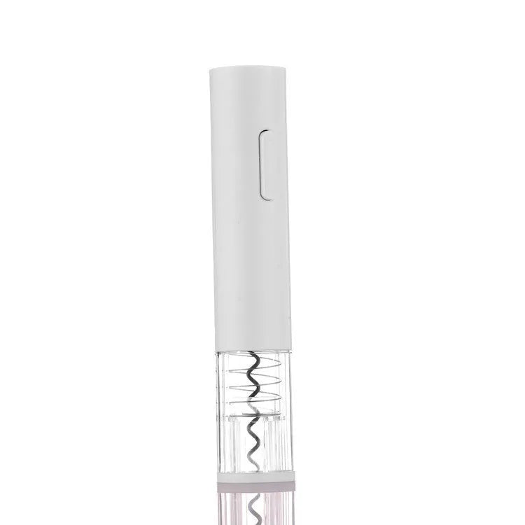Electric wine opener with foil cutter in red, black and white colour options showing compact design