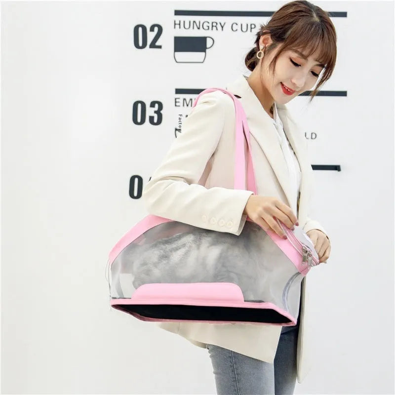 25 litre leather pet carrier bag in Milan White for small dog and cat transport