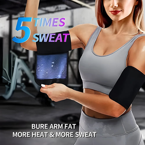Blue and silver sports arm band sweatband shown with size tags for S/M, L/XL, XXL/3XL, and 4XL/5XL.