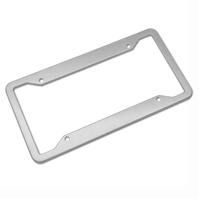 Aluminium alloy stainless steel vehicle licence plate frame in black, silver, and grey colour options.