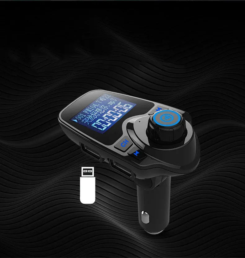 Black G7 Bluetooth FM transmitter car kit for hands-free calls and wireless music streaming