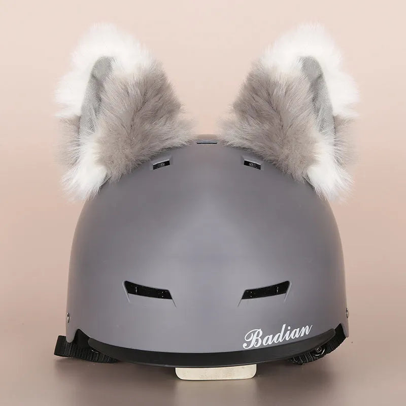 Plush fabric cartoon design helmet cover for motorcycle helmet decoration in medium size