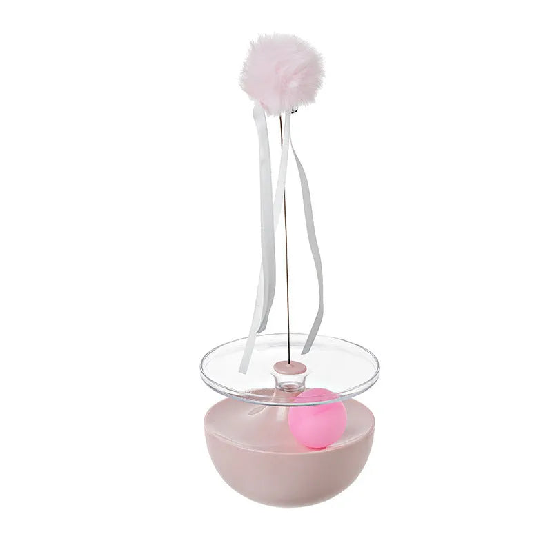 Interactive self-congratulating funny stick tumbler for cats in green, white, and pink, 142x107mm HIPS PC toy