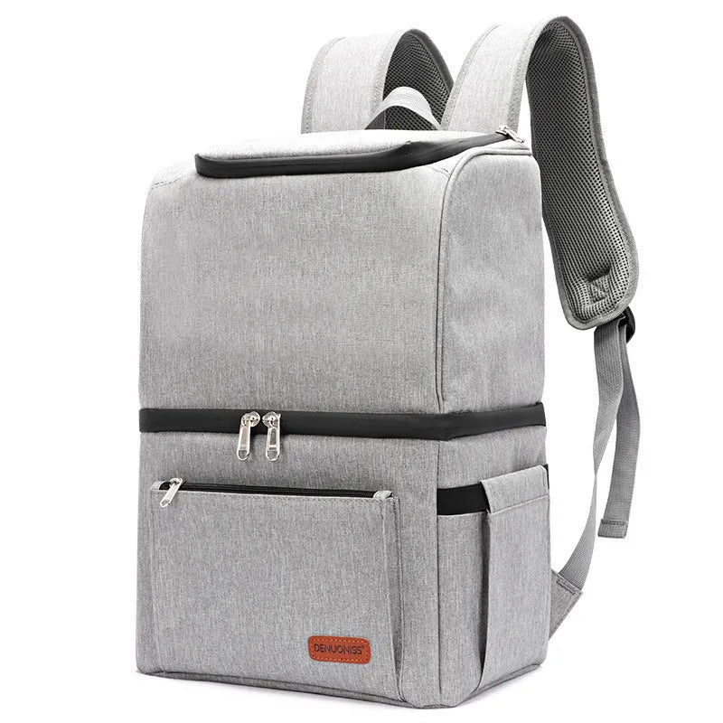 Double layer insulated waterproof picnic backpack with shoulder straps in multiple colour options