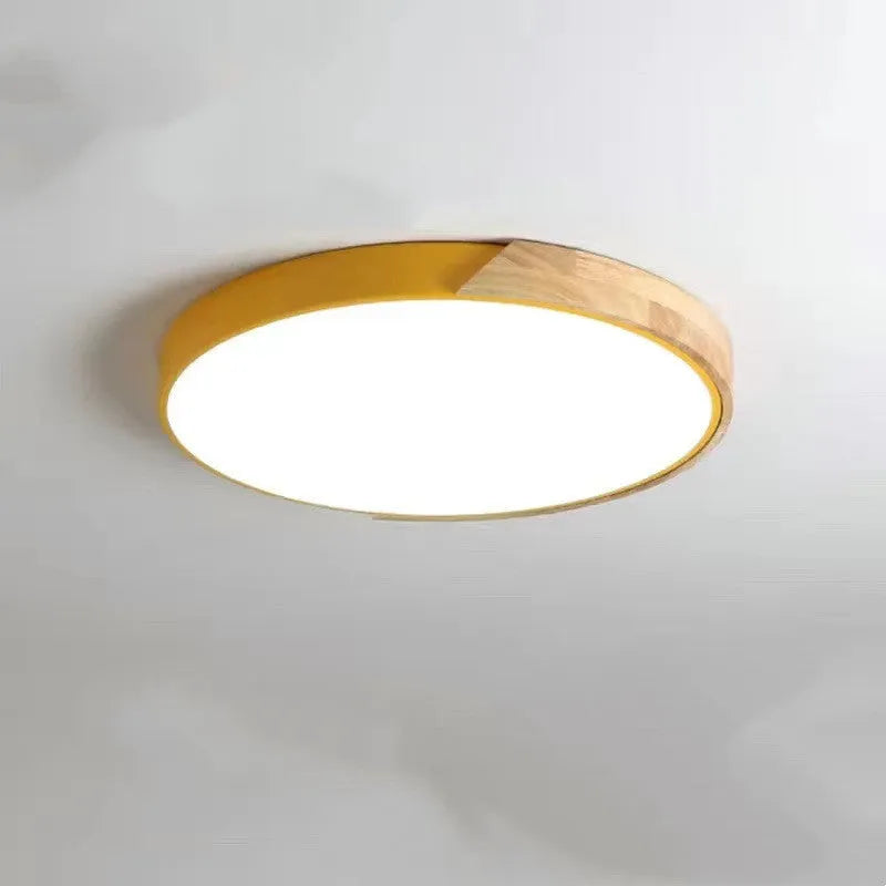 Modern minimalist ceiling lamp with white PVC lampshade and remote control for bedroom or living room