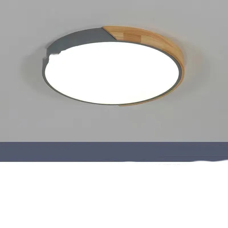 Modern minimalist ceiling lamp with white PVC lampshade and remote control for bedroom or living room