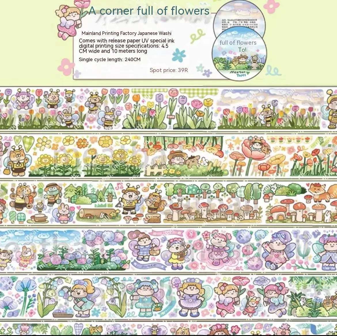Cartoon character stickers for haemorrhoid tape packaging decoration on Japanese paper