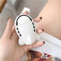 Cartoon airplane headset design silicone case for Apple AirPods 1 and 2 with hook attachment