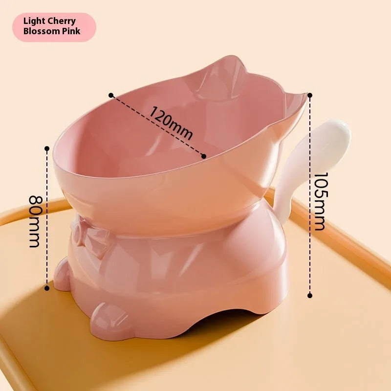 Stainless steel oblique anti-fall cat bowl in blue colour