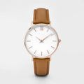 35.5mm square alloy case quartz watch with a PU leather strap, shown in a selection of colours.