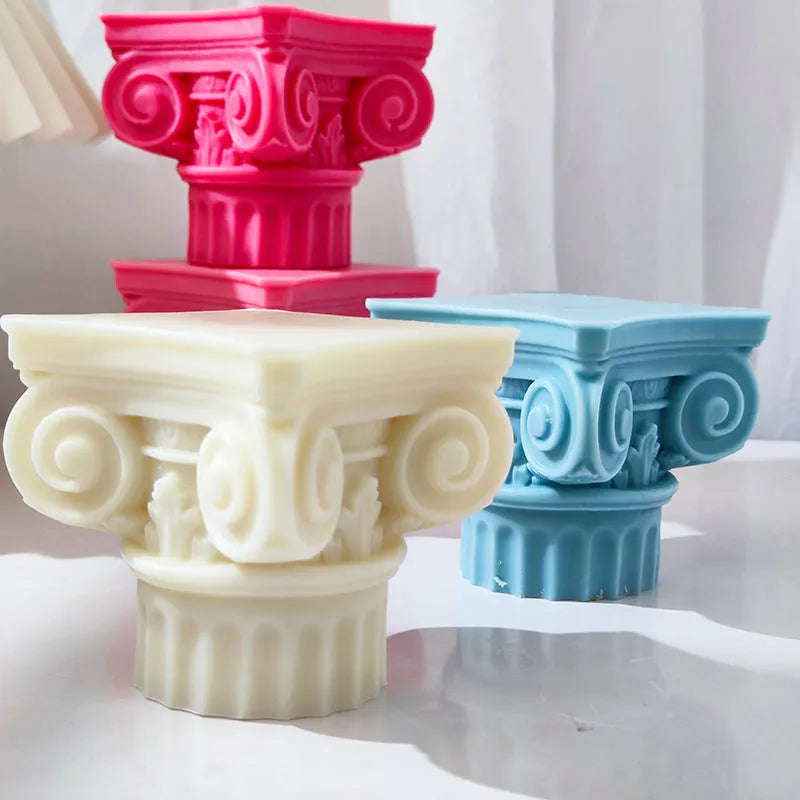 Silicone Roman pillar mould for candle making and craft decoration