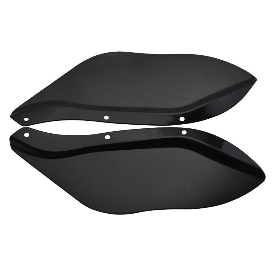 Harley-Davidson motorcycle windshield side wing pair in transparent and black finish