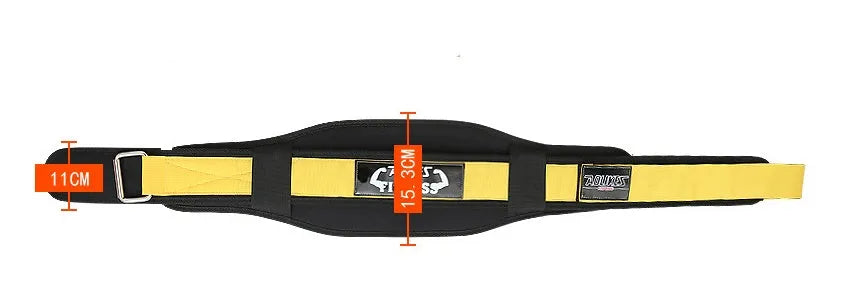 A black adjustable nylon fitness weightlifting waistband or support belt shown on a neutral background.