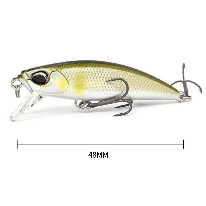 48mm submerged minnow fishing lure in multiple colours for mandarin fish and snakehead