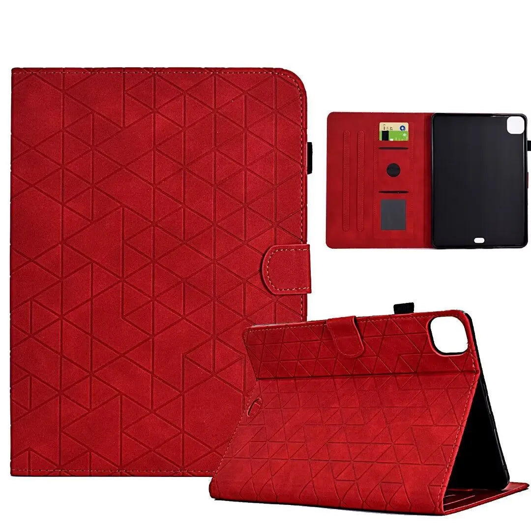 iPad leather case with diamond frosted finish and built-in card holder for iPad Pro 11