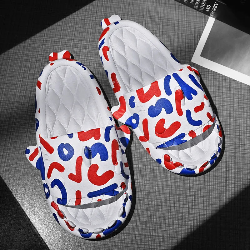 Shark design EVA home slippers open toe casual style available sizes 36-45