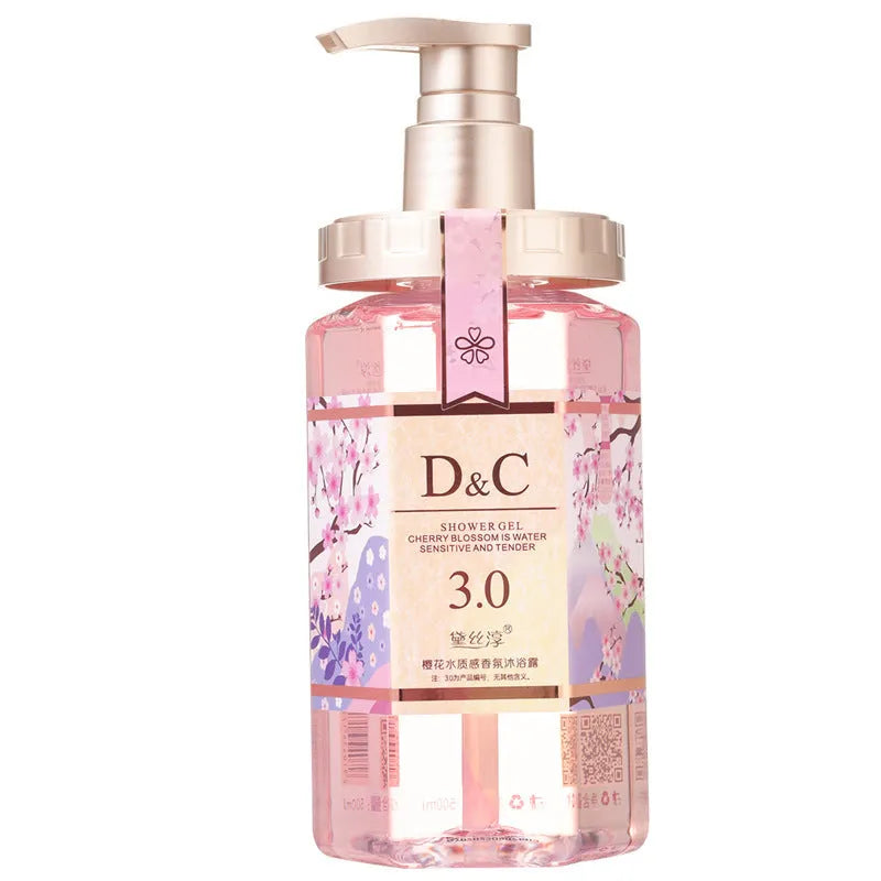 500ml Sakura shampoo bottle that functions as hair conditioner and shower gel with deep cleaning and frizzy hair improvement