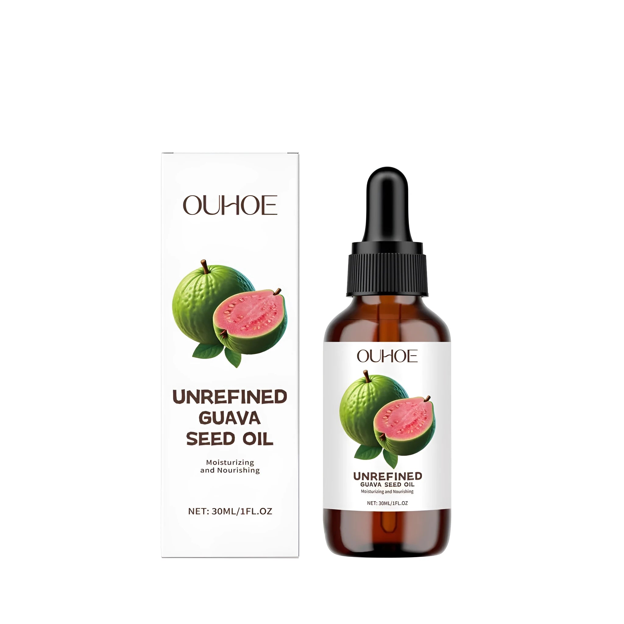30ml bottle of guava seed oil facial treatment serum with dispenser cap