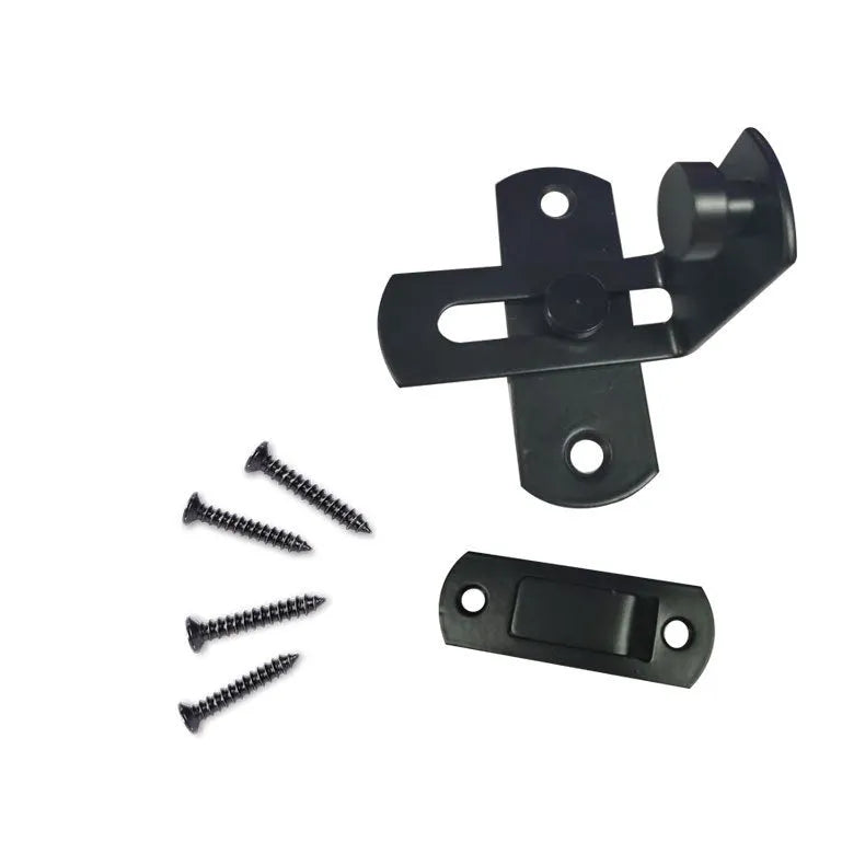 Warehouse sliding door lock with 90-degree hasp in black carbon steel construction