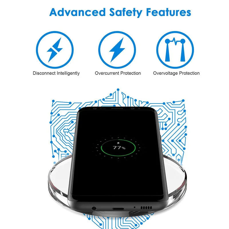 Qi wireless charging pad 100mm for iPhone and Samsung Galaxy smartphones