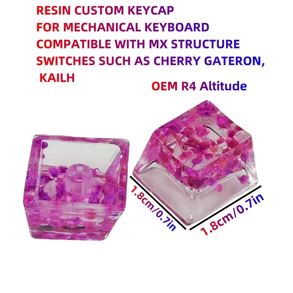 High transparency resin keycap with starry sky design for mechanical keyboards in four colour options