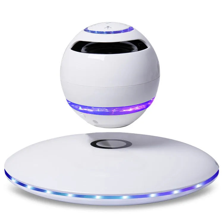 Black technology electronic creative toy Bluetooth speaker in white plastic with internal magnet horn array