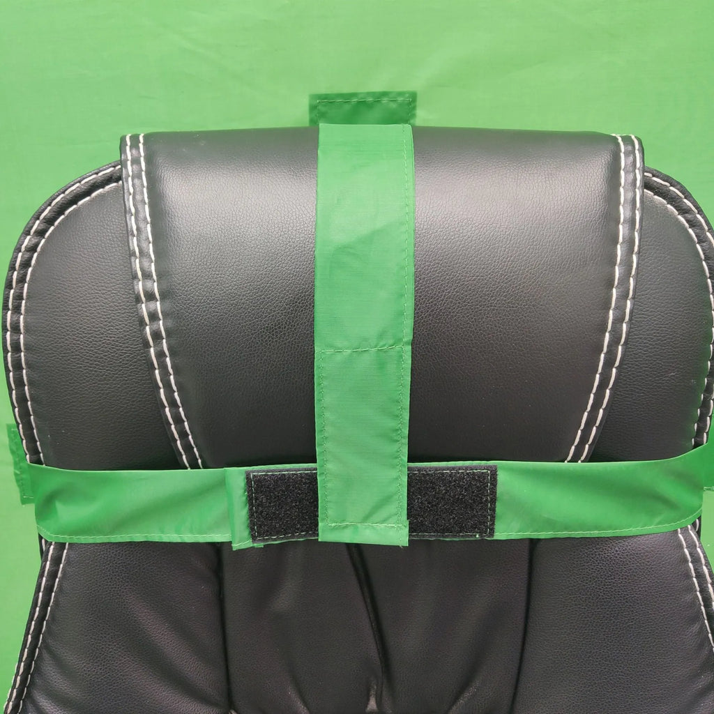 Foldable reflector for chair photography in green nylon with steel spring frame, 150x200cm