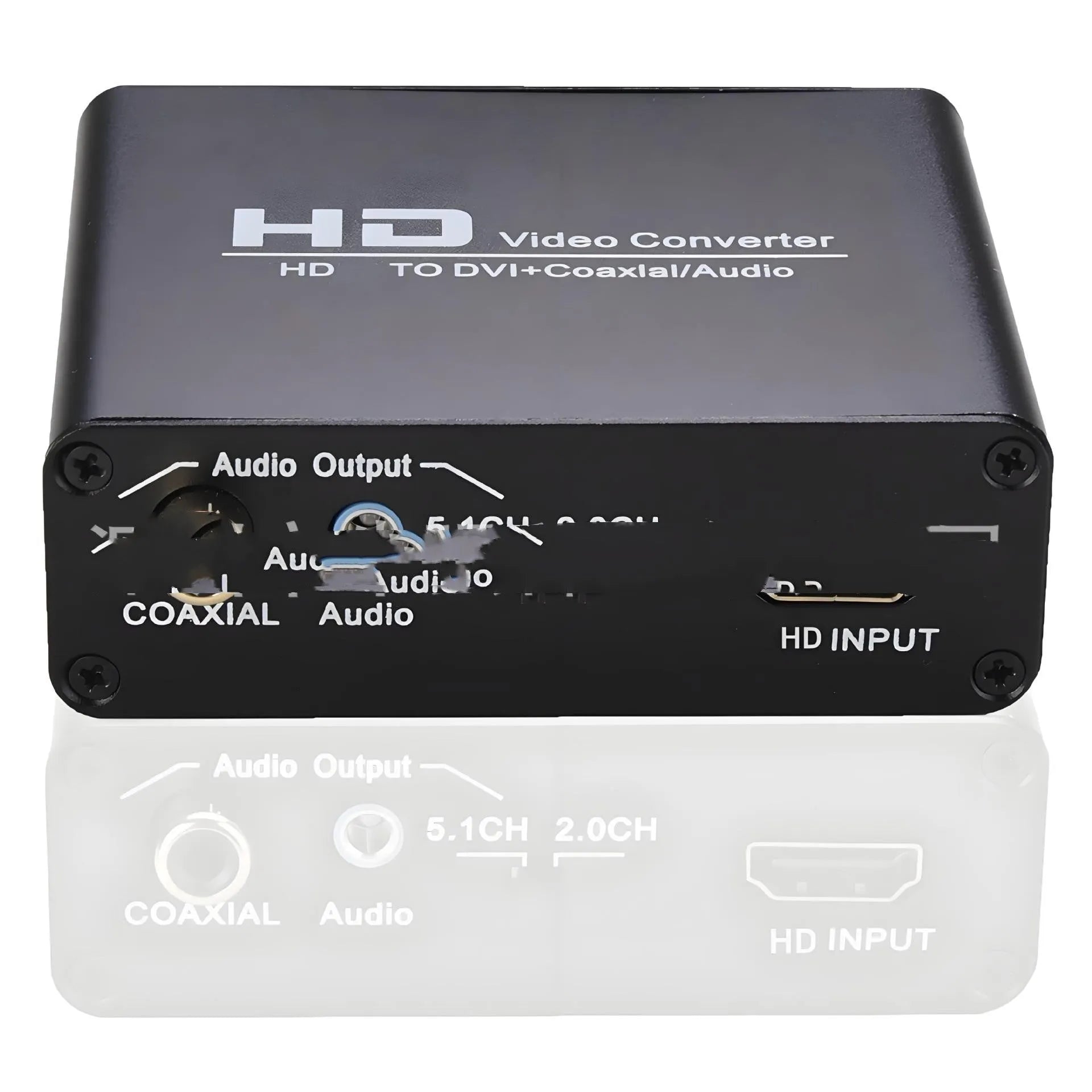 Black HDMI to DVI converter cable with 3.5mm audio output connector for monitor systems