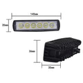 Black automotive auxiliary light with zigzag pattern on face, aluminium housing, and bracket mounting