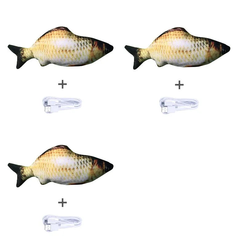 30cm long multicolour electric jumping fish simulation cat toy with USB cable