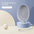 Portable dog drinking bowl in blue, 125x95x40mm, ABS material, slow-flow valve for outdoor dog feeding
