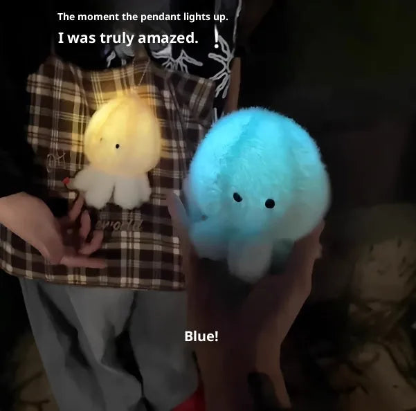 LED light-up glowing plush bear pillow toy 30cm super soft short plush blue yellow colour options