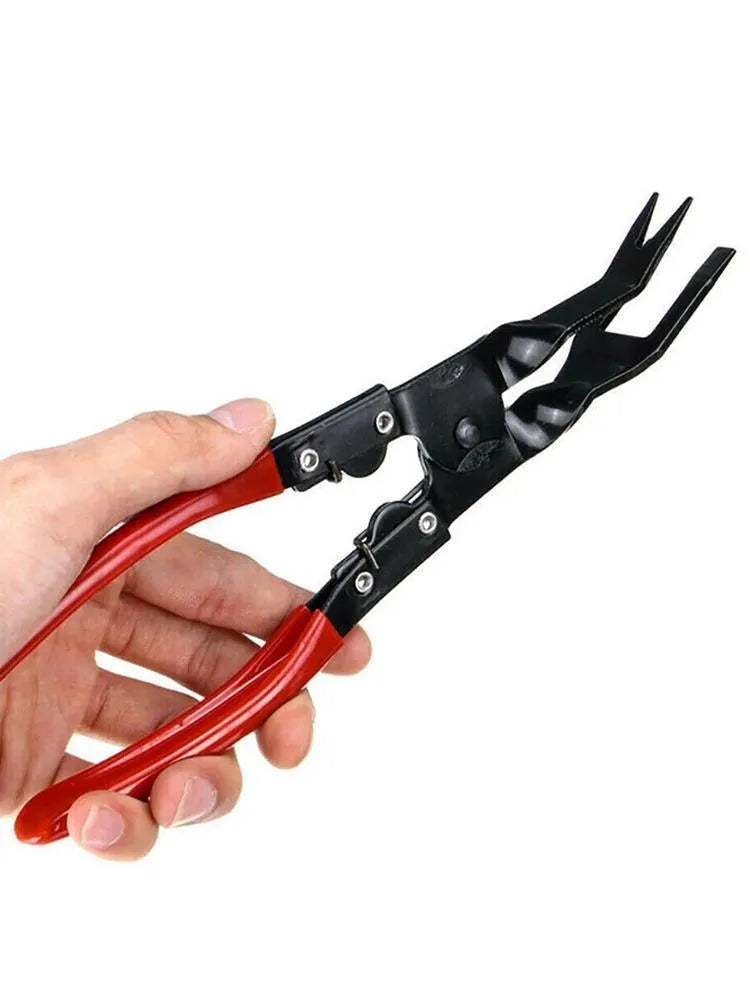 Blue steel car interior clip removal pliers tool showing 235mm length