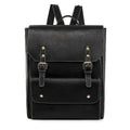 Korean style retro simple backpack in creamy white colour showing front view with zipper details
