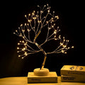 50cm LED tree shape string lamp with 108 warm white beads on copper wire, white plastic base, indoor decoration