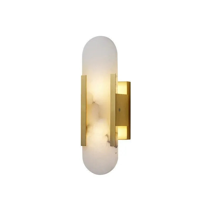 Light luxury background wall marble wall lamp in A Gold with wrought iron art decoration