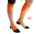 Graduated athletic compression socks for men and women in various colours and sizes.