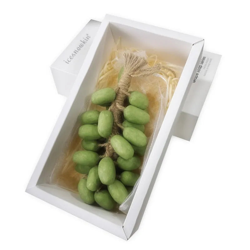 Handmade grape soap bars in four grape variants with 120g weight and multiple packaging options