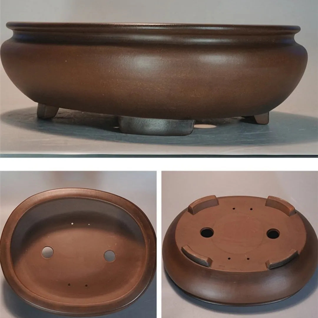 Handmade purple sand desktop flowerpot measuring 58cm tall with classical styling for indoor decoration