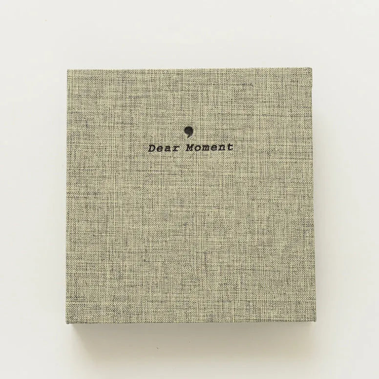 Cotton and linen loose-leaf pocket photo album for 3-inch and 5-inch prints with PP cover, beige colour