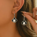 Silver retro design women's earrings made from alloy with electroplating finish
