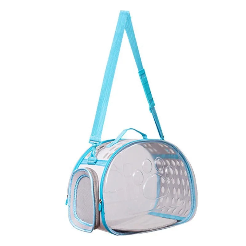Large transparent EVA cat backpack space capsule design in grass green colour with hard shell construction