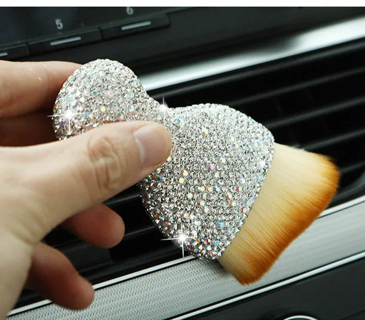 PVC car interior cleaning brush with soft bristles for dashboard and vent dust removal