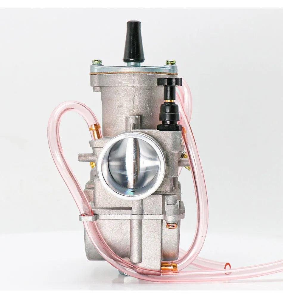Sandblasting carburetor modification kit for motorcycles with seven PWK sizes from 21mm to 34mm.