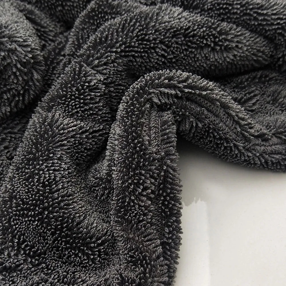 Grey 40x40cm square microfiber car wash and drying towel.