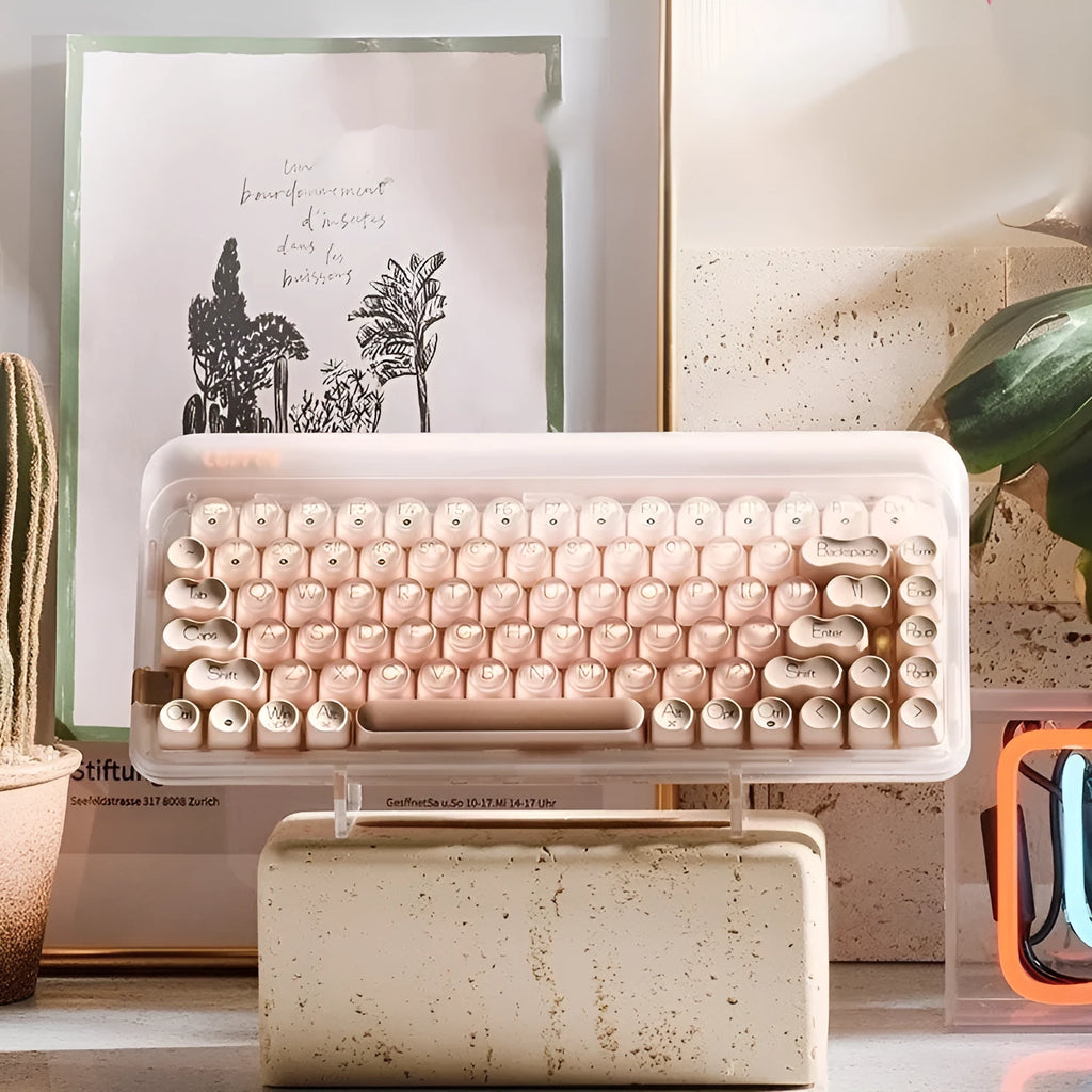 Liquid foundation colour wireless mechanical keyboard set with mouse, lamp, and calculator