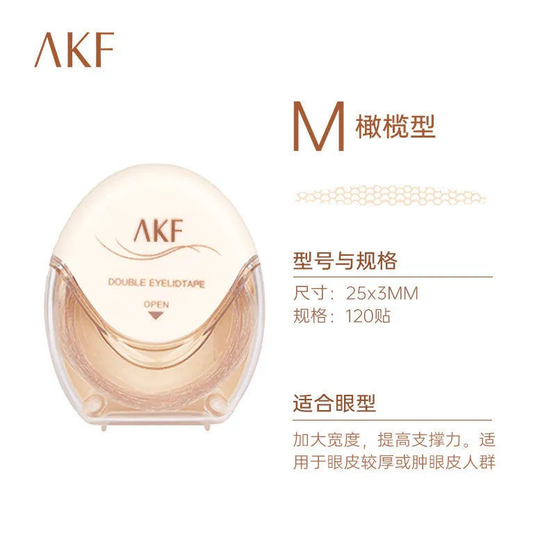 Roll of invisible lace double eyelid stickers in Crescent and Olive shapes, 120 patches.